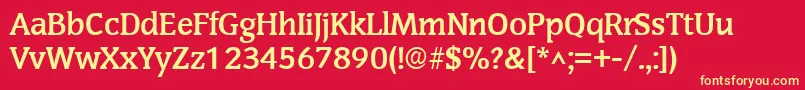 SenateBold Font – Yellow Fonts on Red Background
