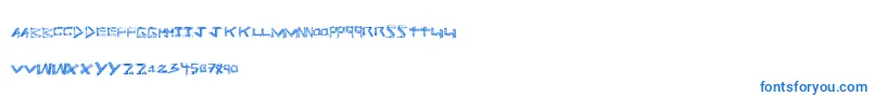 フォントPrisonbreak – 白い背景に青い文字