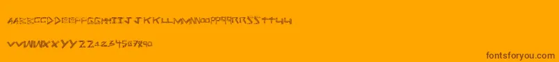 Prisonbreak-Schriftart – Braune Schriften auf orangefarbenem Hintergrund