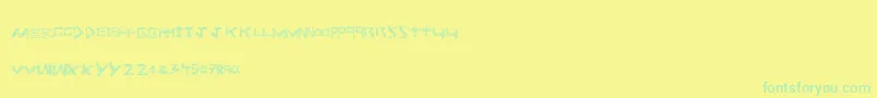 Prisonbreak Font – Green Fonts on Yellow Background