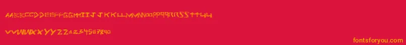 フォントPrisonbreak – 赤い背景にオレンジの文字