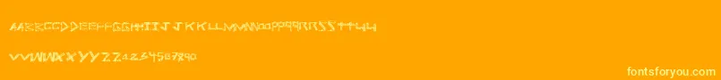 Prisonbreak-Schriftart – Gelbe Schriften auf orangefarbenem Hintergrund