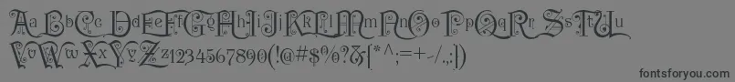 フォントP22KilkennyInitialCap – 黒い文字の灰色の背景