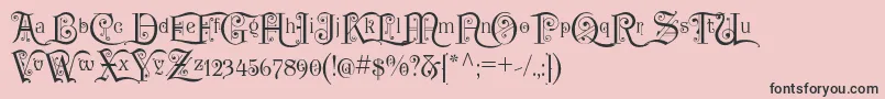 フォントP22KilkennyInitialCap – ピンクの背景に黒い文字