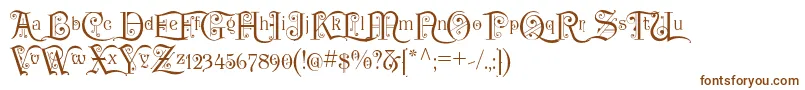 P22KilkennyInitialCap-fontti – ruskeat fontit valkoisella taustalla