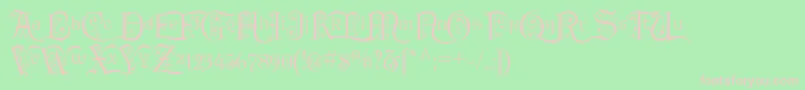 P22KilkennyInitialCap Font – Pink Fonts on Green Background