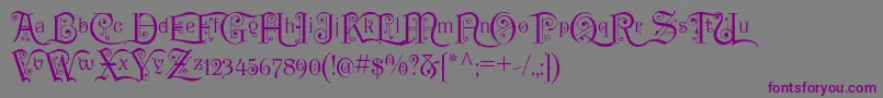 P22KilkennyInitialCap Font – Purple Fonts on Gray Background