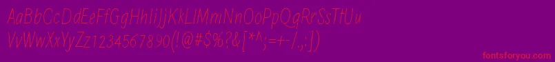 フォントHiddenMeanings – 紫の背景に赤い文字