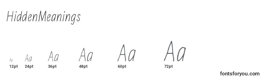 HiddenMeanings Font Sizes