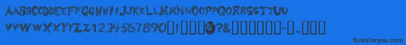 Werewolf Font – Black Fonts on Blue Background