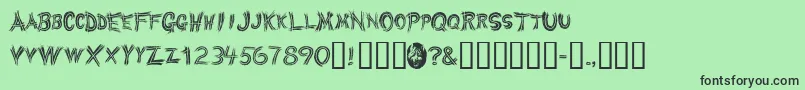 Werewolf Font – Black Fonts on Green Background