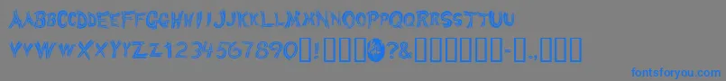Werewolf-Schriftart – Blaue Schriften auf grauem Hintergrund