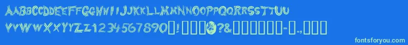 Werewolf Font – Green Fonts on Blue Background