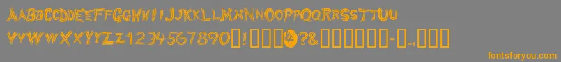 フォントWerewolf – オレンジの文字は灰色の背景にあります。