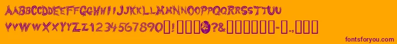 Werewolf Font – Purple Fonts on Orange Background