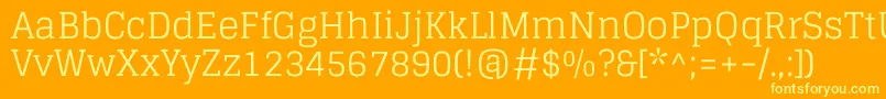Czcionka GlegooRegular – żółte czcionki na pomarańczowym tle