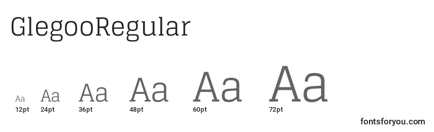 GlegooRegular Font Sizes