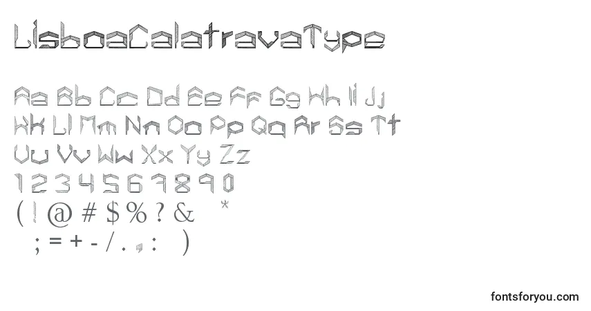 A fonte LisboaCalatravaType – alfabeto, números, caracteres especiais