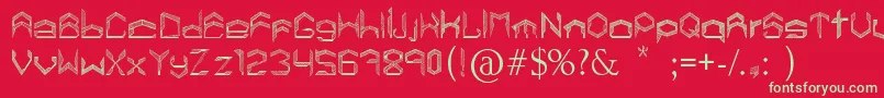 フォントLisboaCalatravaType – 赤い背景に緑の文字