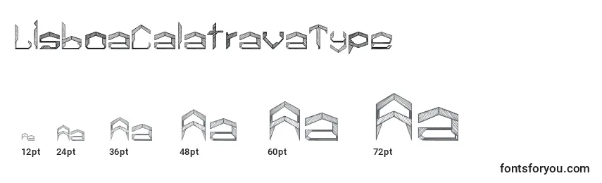Размеры шрифта LisboaCalatravaType