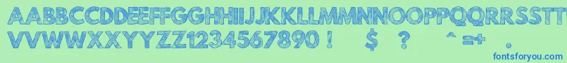 MildLifeTexturedPersonalUse Font – Blue Fonts on Green Background
