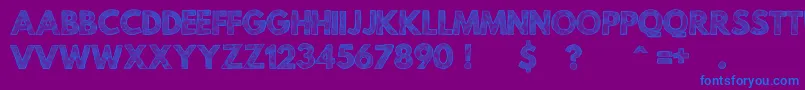 MildLifeTexturedPersonalUse-Schriftart – Blaue Schriften auf violettem Hintergrund