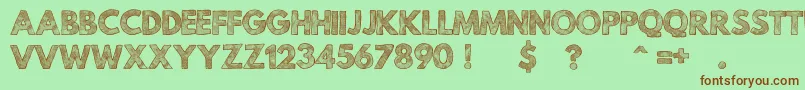 MildLifeTexturedPersonalUse Font – Brown Fonts on Green Background