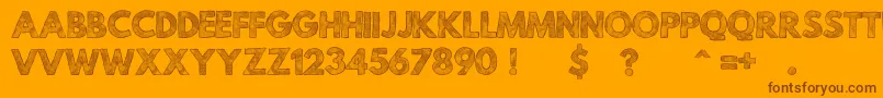 MildLifeTexturedPersonalUse-Schriftart – Braune Schriften auf orangefarbenem Hintergrund