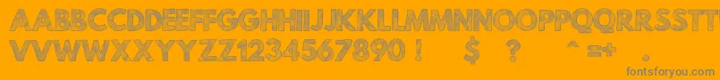 MildLifeTexturedPersonalUse-fontti – harmaat kirjasimet oranssilla taustalla