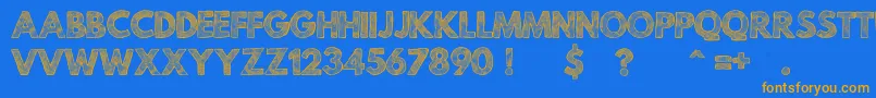 MildLifeTexturedPersonalUse-Schriftart – Orangefarbene Schriften auf blauem Hintergrund