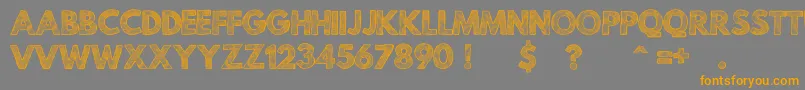 フォントMildLifeTexturedPersonalUse – オレンジの文字は灰色の背景にあります。