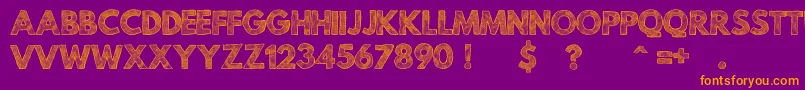 MildLifeTexturedPersonalUse-fontti – oranssit fontit violetilla taustalla