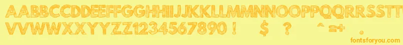 フォントMildLifeTexturedPersonalUse – オレンジの文字が黄色の背景にあります。