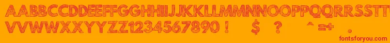MildLifeTexturedPersonalUse-Schriftart – Rote Schriften auf orangefarbenem Hintergrund
