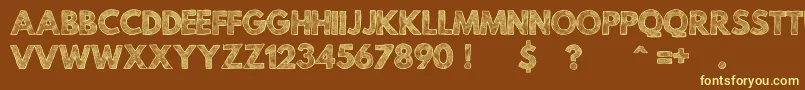 MildLifeTexturedPersonalUse-Schriftart – Gelbe Schriften auf braunem Hintergrund