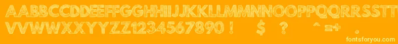 Fonte MildLifeTexturedPersonalUse – fontes amarelas em um fundo laranja