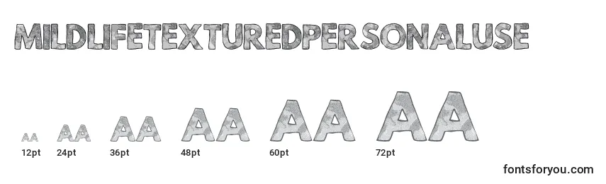 Размеры шрифта MildLifeTexturedPersonalUse (91228)