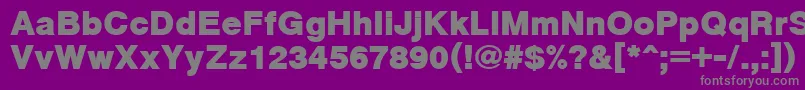 CyrveticaExtraBold-fontti – harmaat kirjasimet violetilla taustalla