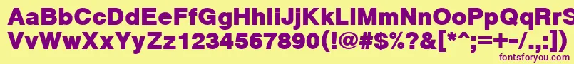 CyrveticaExtraBold Font – Purple Fonts on Yellow Background