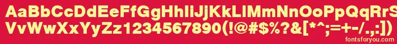 CyrveticaExtraBold Font – Yellow Fonts on Red Background