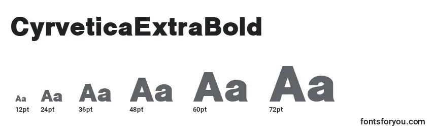 Размеры шрифта CyrveticaExtraBold