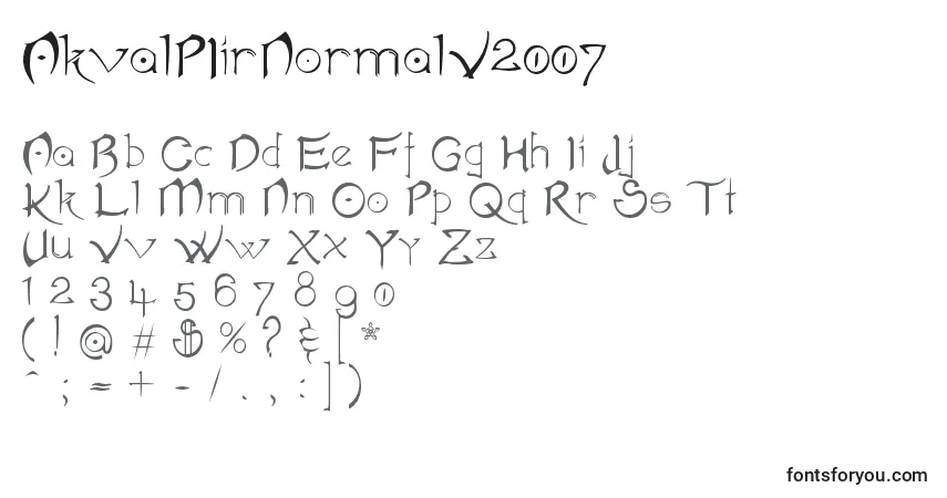 Шрифт AkvalРІirNormalV2007 – алфавит, цифры, специальные символы