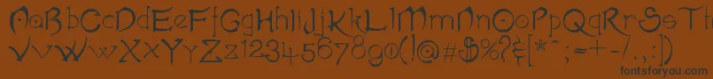 フォントAkvalРІirNormalV2007 – 黒い文字が茶色の背景にあります