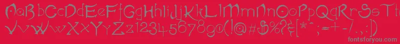 Fonte AkvalРІirNormalV2007 – fontes cinzas em um fundo vermelho