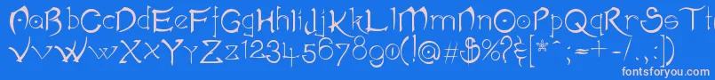 AkvalРІirNormalV2007 Font – Pink Fonts on Blue Background