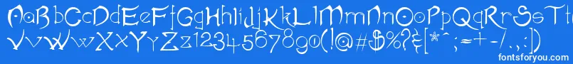 AkvalРІirNormalV2007 Font – White Fonts on Blue Background