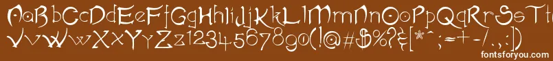 AkvalРІirNormalV2007 Font – White Fonts on Brown Background