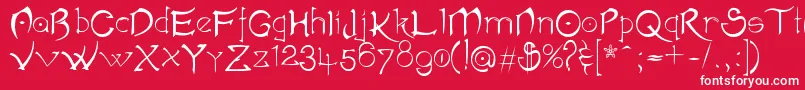 AkvalРІirNormalV2007-Schriftart – Weiße Schriften auf rotem Hintergrund
