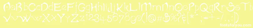 Шрифт AkvalРІirNormalV2007 – белые шрифты на жёлтом фоне