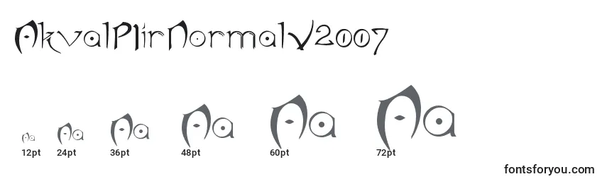 AkvalРІirNormalV2007 Font Sizes